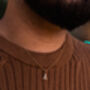 Mini Gold Initial Letter Pendant Necklace For Men, thumbnail 4 of 11
