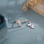 Sterling Silver Tiny Cute Axolotl Stud Earrings, thumbnail 3 of 11