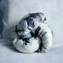 Handmade Blue Watercolour Knotted Cushion, thumbnail 2 of 6