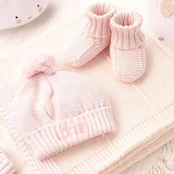 Toffee Moon Baby Girl Knitted Booties, 2 of 12