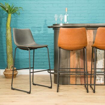 Dexter Tan Brown Set Of Two Kitchen Bar Stools, 5 of 9