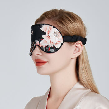 Silk Eye Mask Royal Peacock Black, 4 of 6