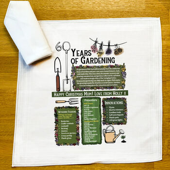 Personalised 60th Birthday Gift For Gardeners Handkerchief Pair, 2 of 6