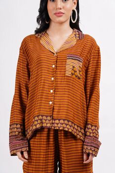 Recycled Silk Sari Pyjamas Small / Medium112, 3 of 5