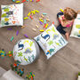 Super Soft Children's Kids Velvet Cushion Dinosaur Blue, thumbnail 4 of 6