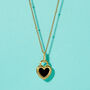 Gold Plated Double Sided Heart Beaded Valentines Necklace, thumbnail 5 of 9