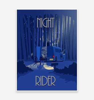 'Night Rider' Mountain Biking Art Print, 2 of 2