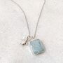 The Duo Aquamarine Necklace, Silver, thumbnail 4 of 11