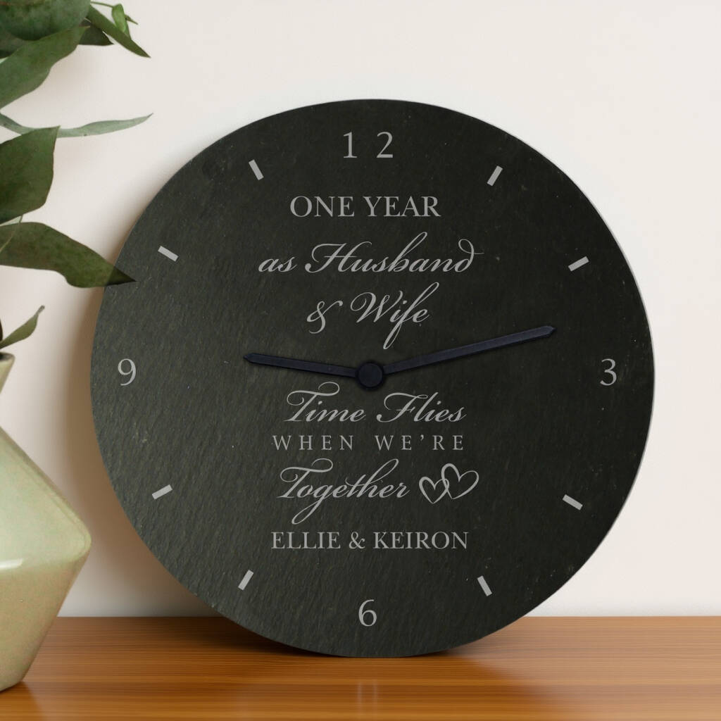 Personalised Anniversary Slate Clock, 1 of 7