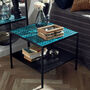 Turquoise Tiled Top Iron Side Table, thumbnail 2 of 5