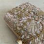 Pink Handcrafted Embroidered Rectangular Clutch Purse, thumbnail 9 of 10