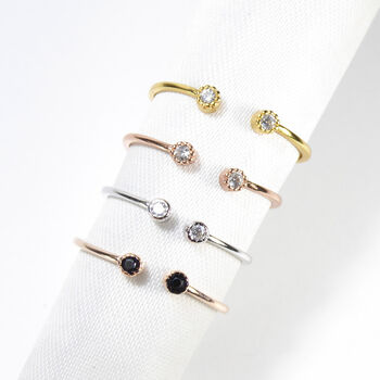 Double Cz Rings, Rose Or Gold Vermeil 925 Silver, 6 of 8