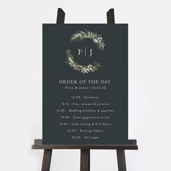 Winter Botanical Wedding Order Of The Day Sign, 2 of 3