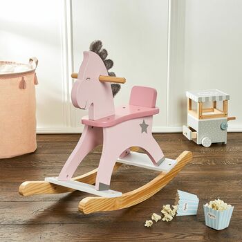 Pink Wooden Rocking Horse, 3 of 5