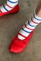 Red / Blue Striped Boyfriend Socks, thumbnail 1 of 6