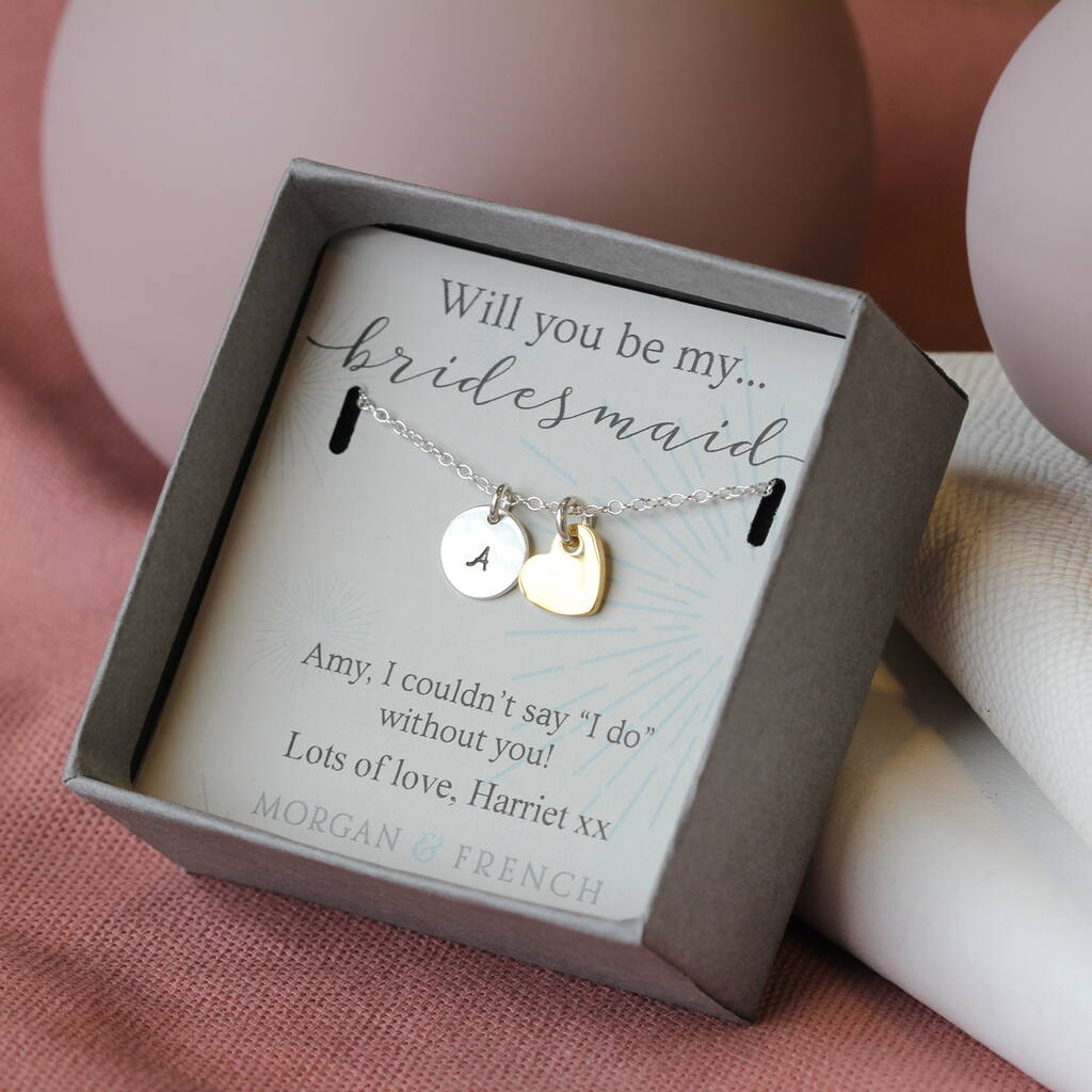 Personalised Bridesmaid Necklace In Personalised Box, 1 of 3