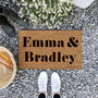 Personalised Names Doormat Gift For Couples New Home, thumbnail 2 of 3