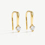 Gold Or Silver Pull Through Earrings With Tiny Crystals, Women's Jewellery, thumbnail 1 of 5