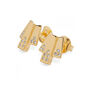 Triple Layer Studs In Gold Plated, thumbnail 1 of 2