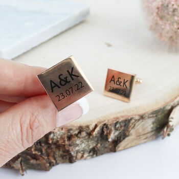 Wedding Day Cufflinks Initials, 7 of 9