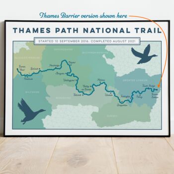 Personalised Thames Path Map Art Print, 5 of 9