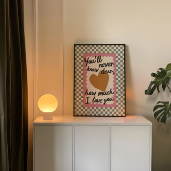 How Much I Love You Checkered Nursery Print, 12 of 12