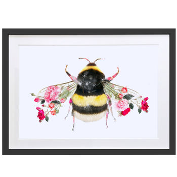 Bumble Bee Wildlife Botanical Art Print, 3 of 5
