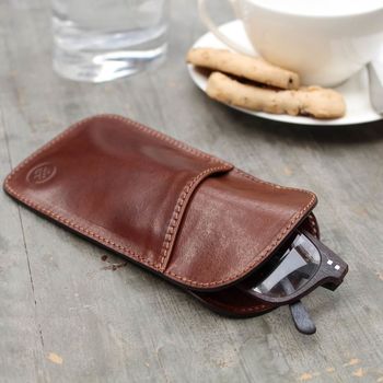 Personalised Lady's Leather Glasses Case. 'The Rufeno', 9 of 12