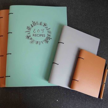 Personalised 'Dad's Recipes' Leather Recipe Book, 7 of 9