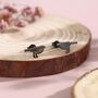 Sterling Silver British Black Bird With Yellow Beak Stud Earrings, thumbnail 8 of 12