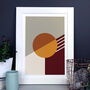 Abstract Geometric Print In Orange Earth Tones, thumbnail 4 of 6