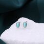 Sterling Silver Oval Opal Stud Earrings, thumbnail 1 of 12