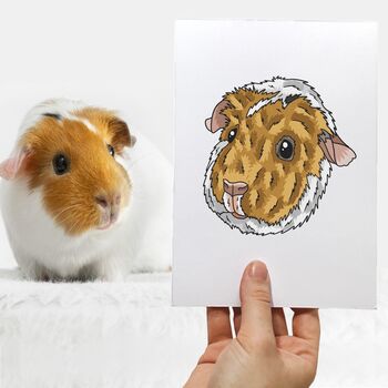Personalised Multiple Guinea Pig Portrait Face Print, 7 of 12