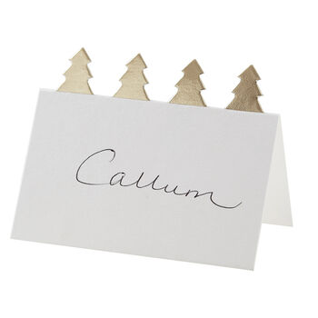 Gold Cut Out Christmas Tree Place Cards, 2 of 2