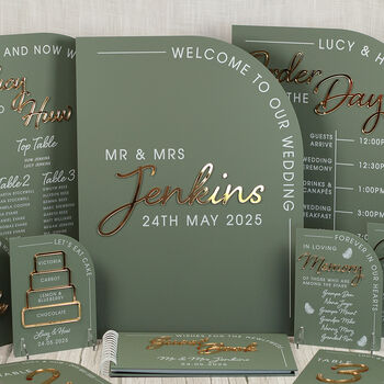 Modern Arch Welcome To Our Wedding Acrylic 3D Sign, 2 of 9