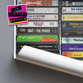 36th Birthday Print Music From 1990 Personalised Print, 8 of 9