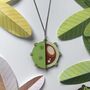 Wooden Conker Necklace, Colourful Autumn Keepsake, thumbnail 4 of 5