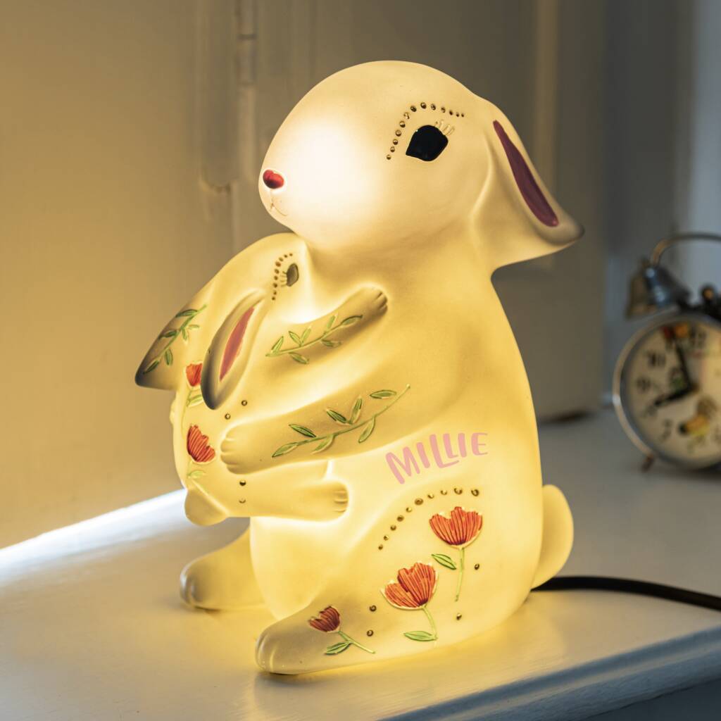 Personalised Mummy And Baby Rabbit Lamp, 1 of 4