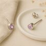 Sterling Silver June Alexandrite Birthstone Stud Earrings, thumbnail 1 of 6