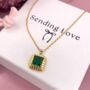 Emerald Necklace May Birthstone Jewellery Gift For Her, thumbnail 3 of 4