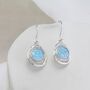 Handmade Blue Fire Opal Hook Earrings, thumbnail 1 of 8