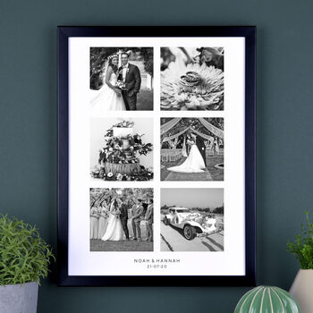 Personalised Six Photos Wedding Print, 3 of 7