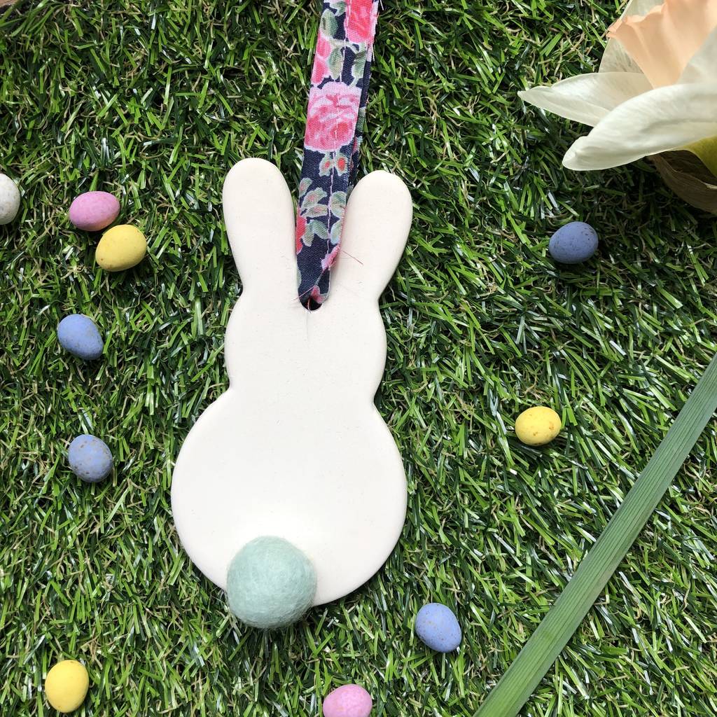 Personalised Easter Ceramic Rabbit Decoration By Alphabet Bespoke ...