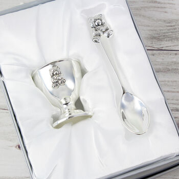 Personalised Silver Egg Cup And Spoon, 5 of 5