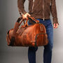 Leather Weekend Bag With Shoes Pocket, thumbnail 2 of 12