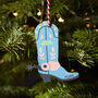 Personalised Cowboy Boot Christmas Decoration, thumbnail 2 of 10