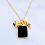'The Trio' Black Onyx Gold Plated Necklace, thumbnail 4 of 10