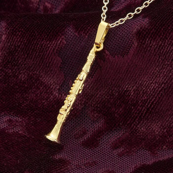 Clarinet Pendant 18 Carat Gold On Silver, 2 of 2
