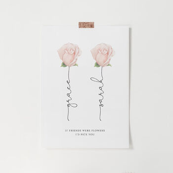 Personalised Flower Friendship Print Gift For Friend/Sister, 7 of 8