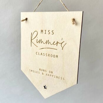 Personalised Teacher Classroom Flag Gift, 2 of 5